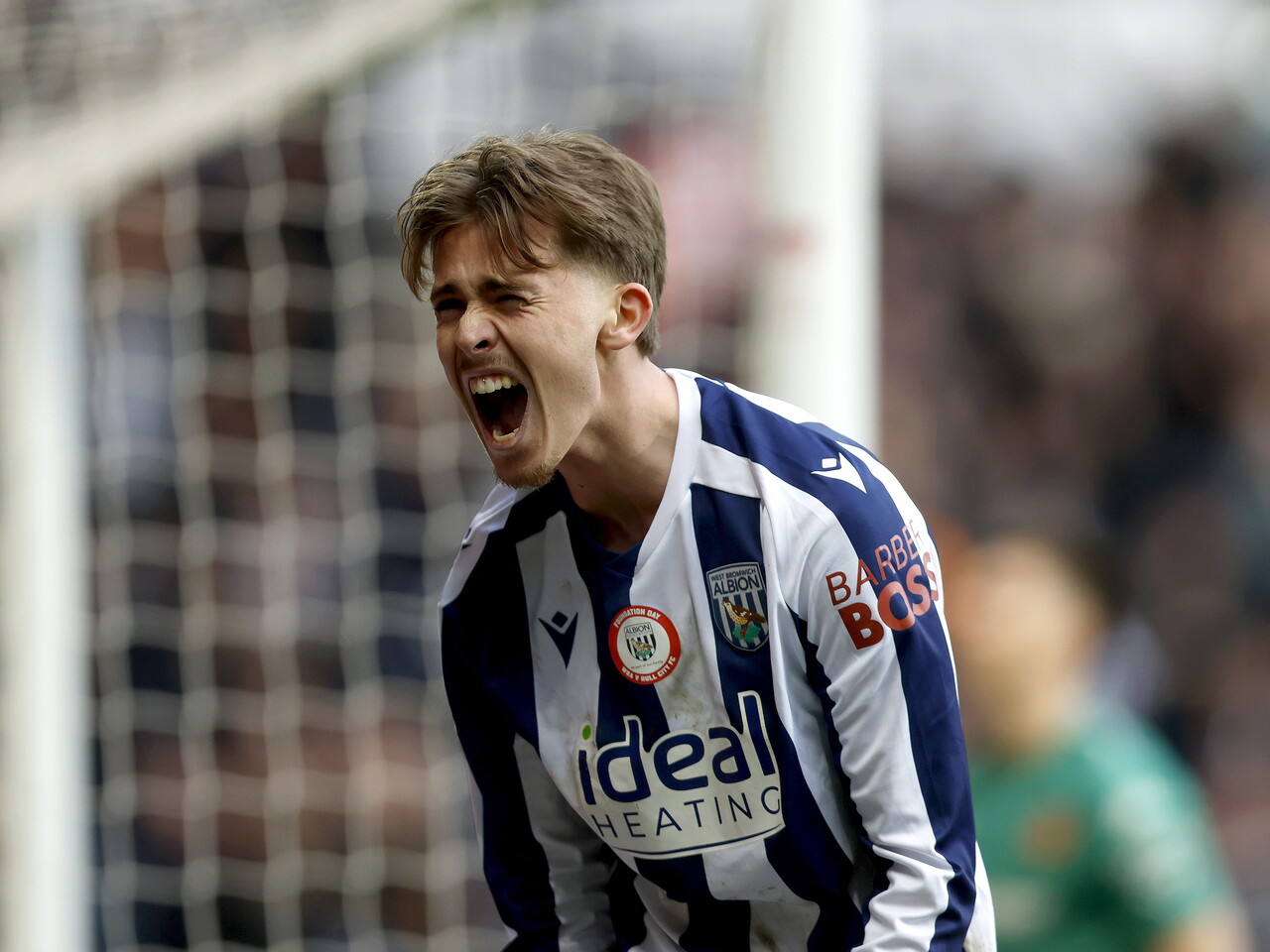 Isaac Price celebrates scoring against Hull