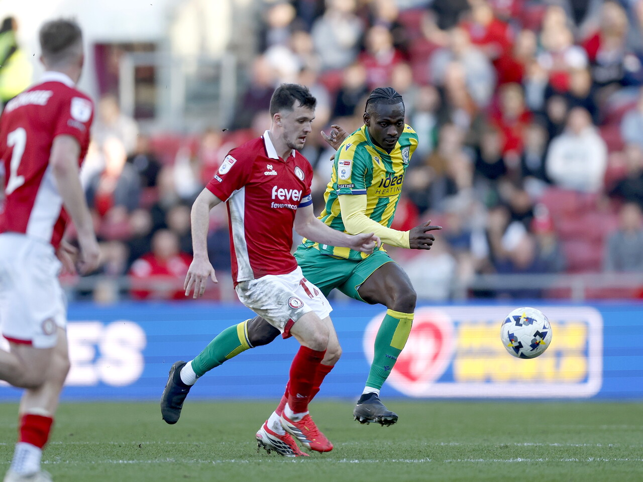 Ousmane Diakite chases down the ball at Bristol City 