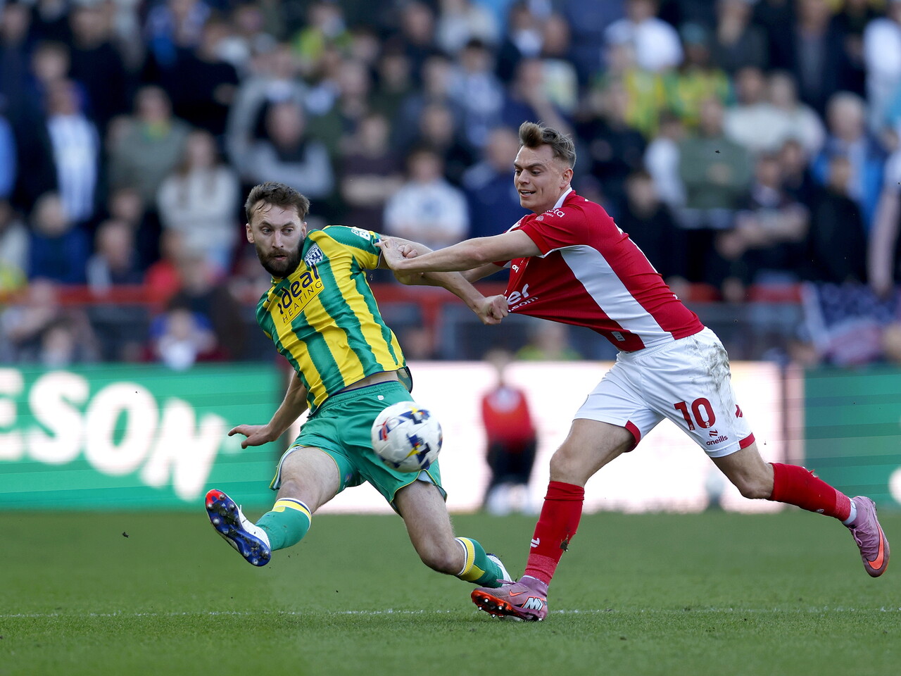 Nat Phillips on the ball at Bristol City