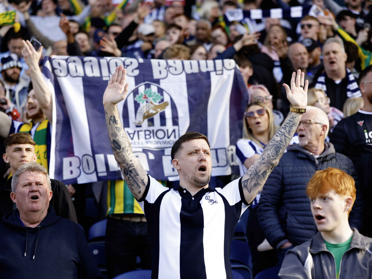 Albion fans at Blackburn