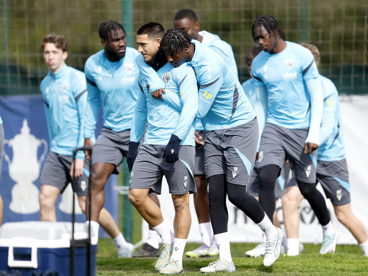 Several WBA players heading out to warm up