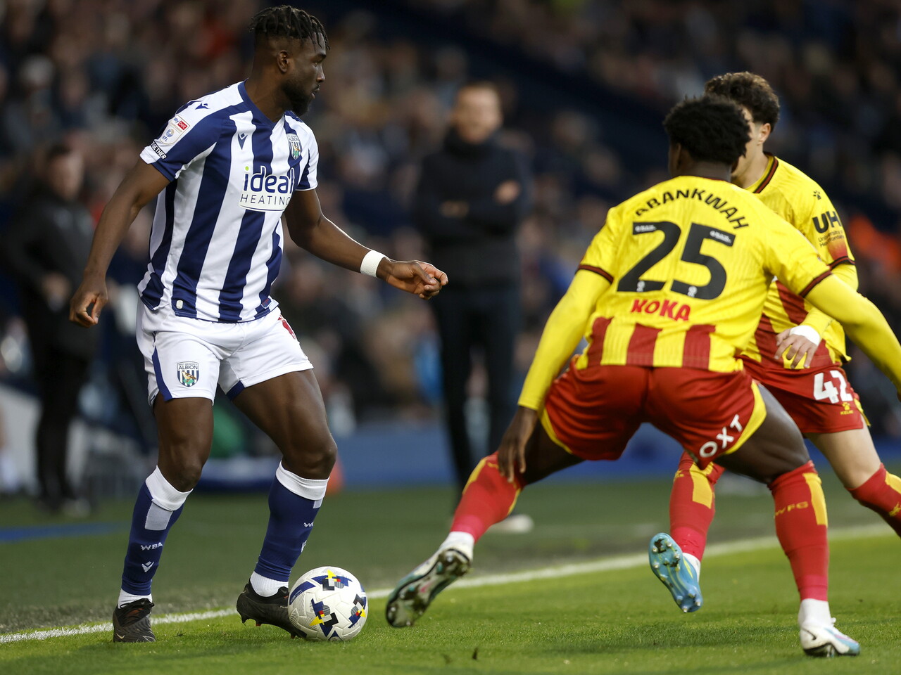 Daryl Dike on the ball against Watford