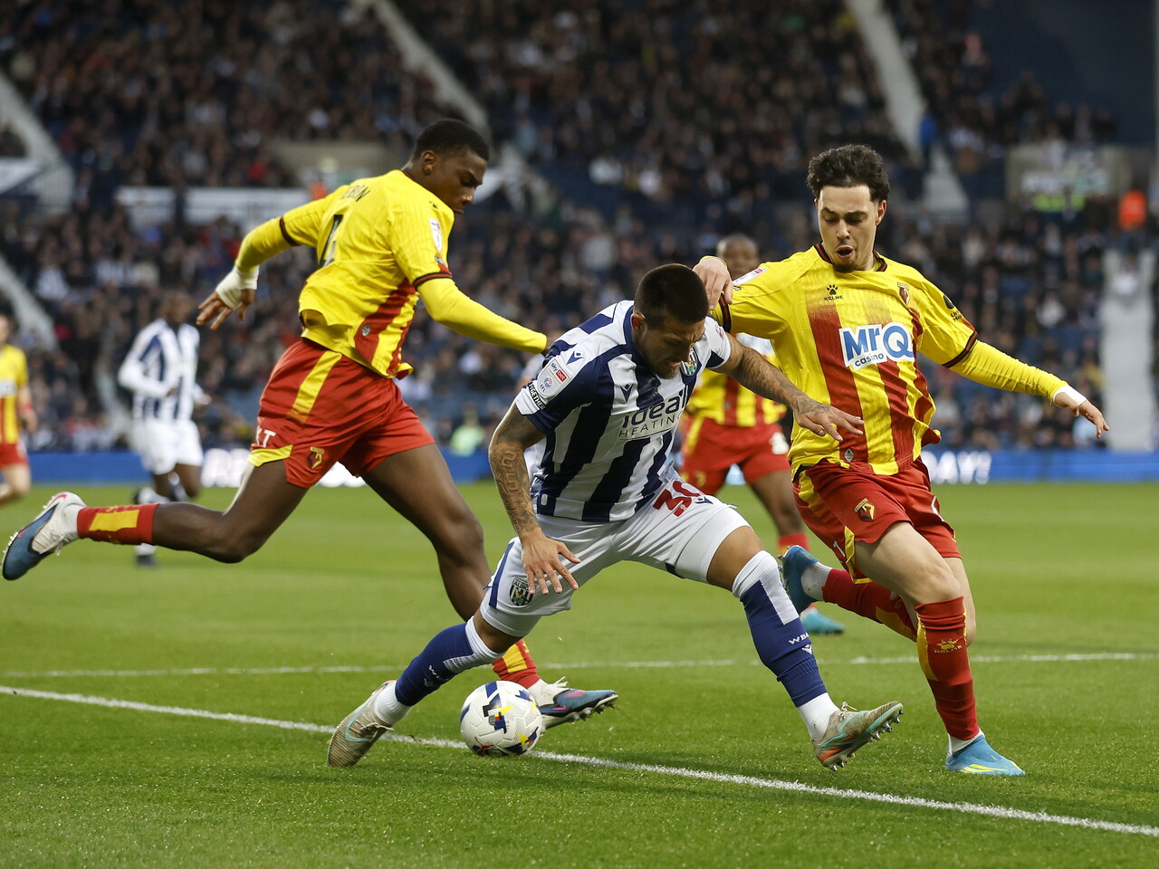 Danny Imray on the ball against Watford