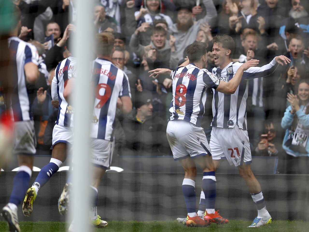 Isaac Price celebrates against Wrexham