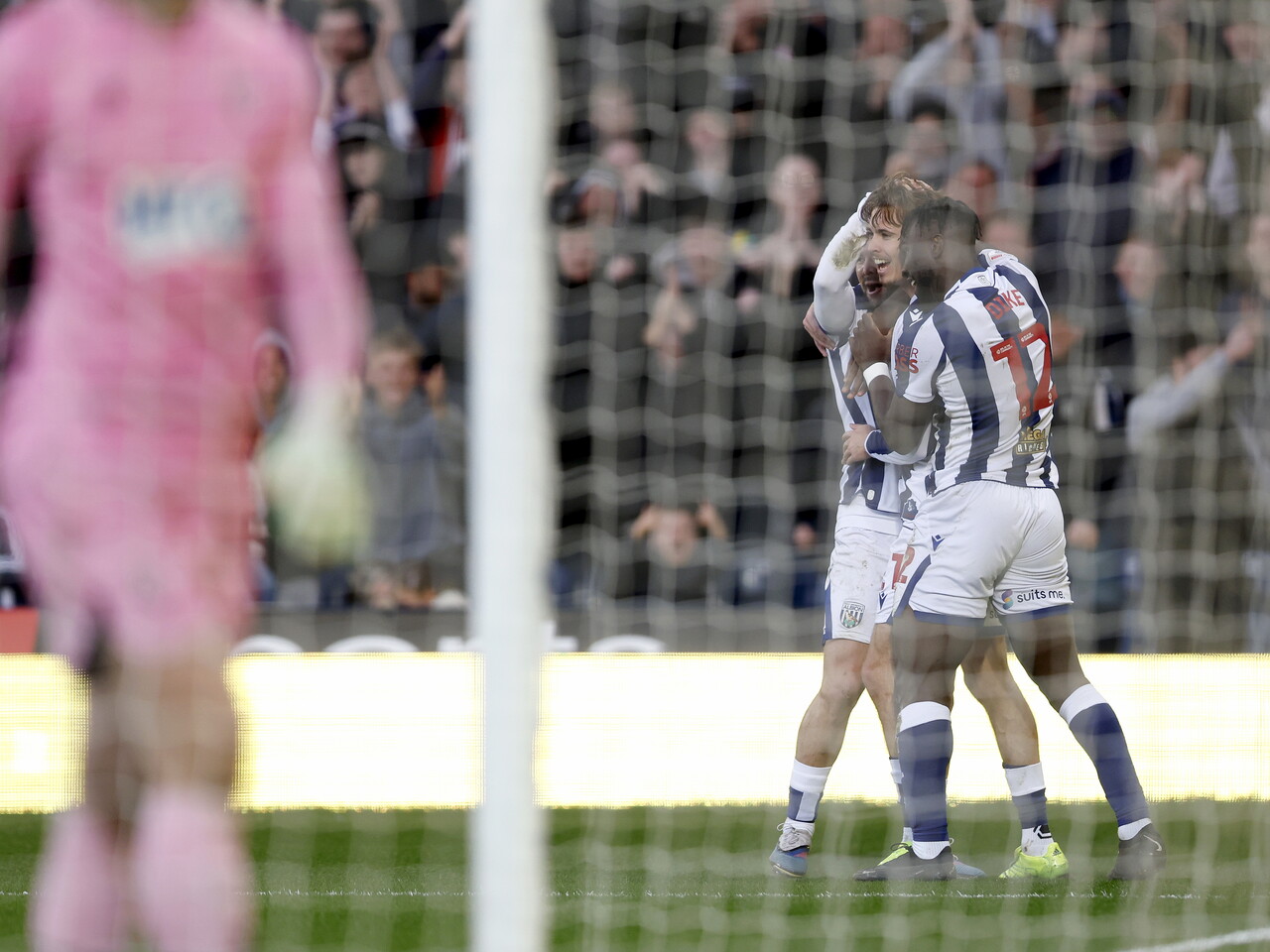Isaac Price celebrates his goal against Watford