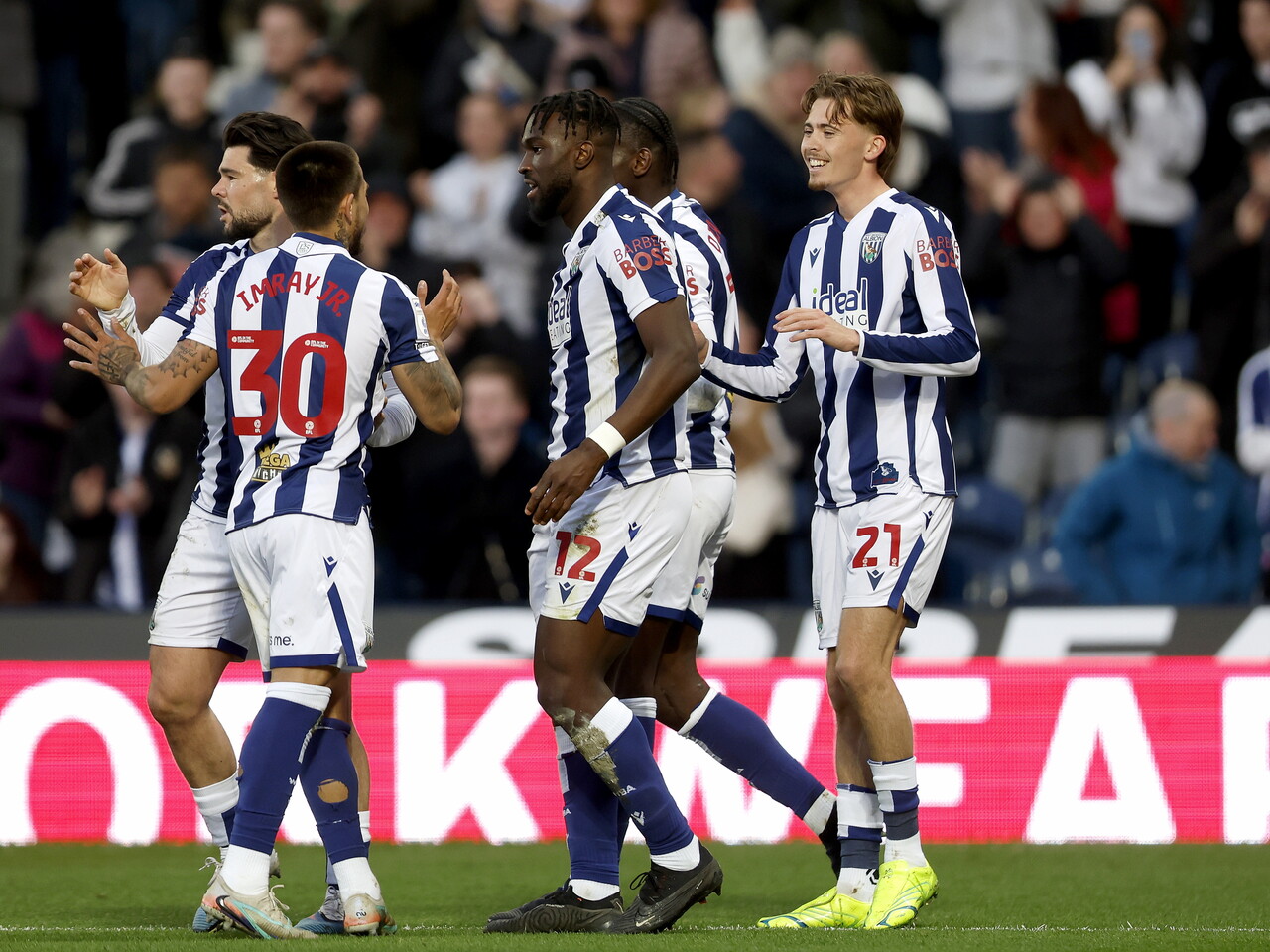 Isaac Price celebrates his goal against Watford