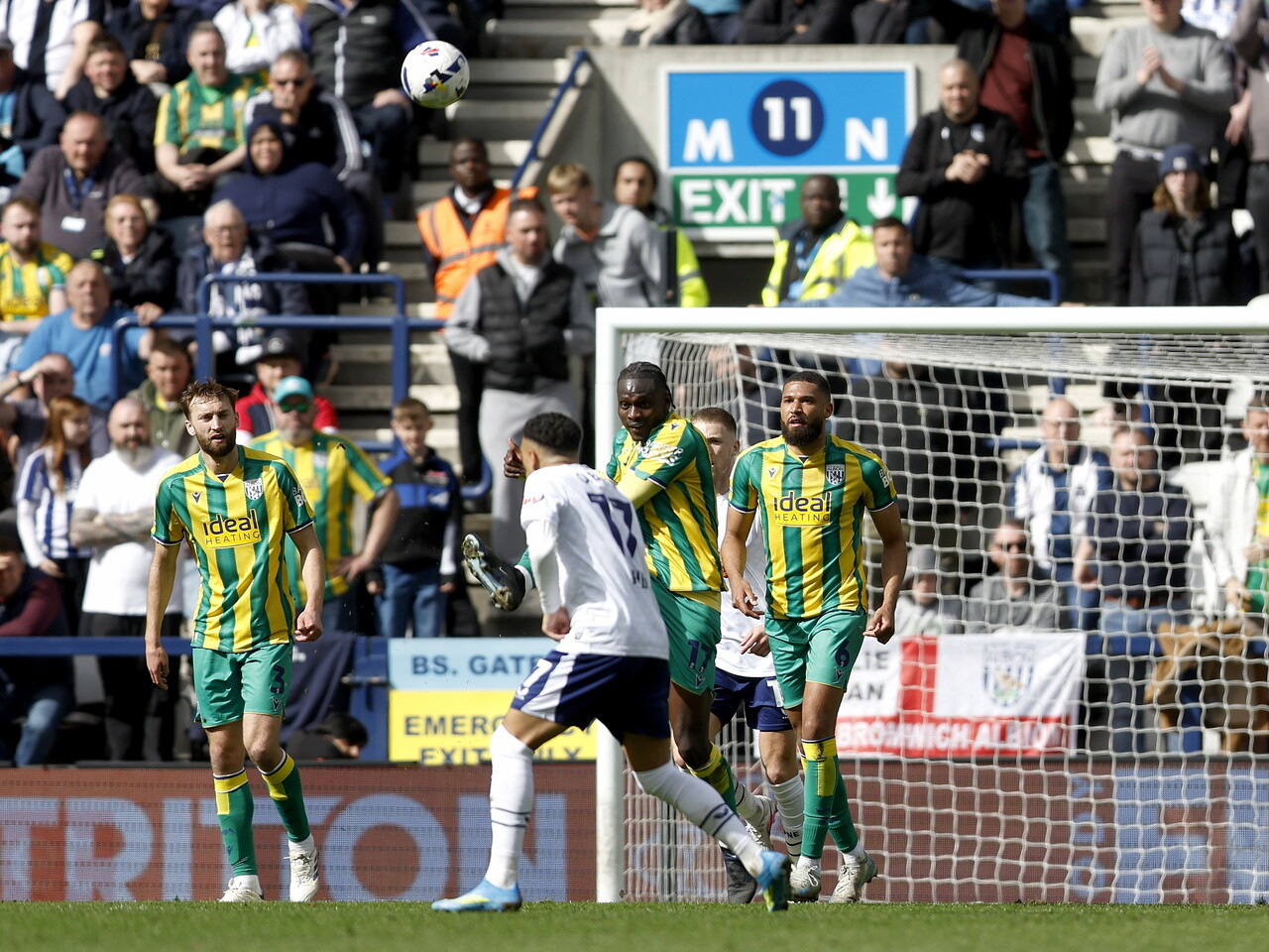 Ousmane Diakite watches the ball fly clear of danger against Preston