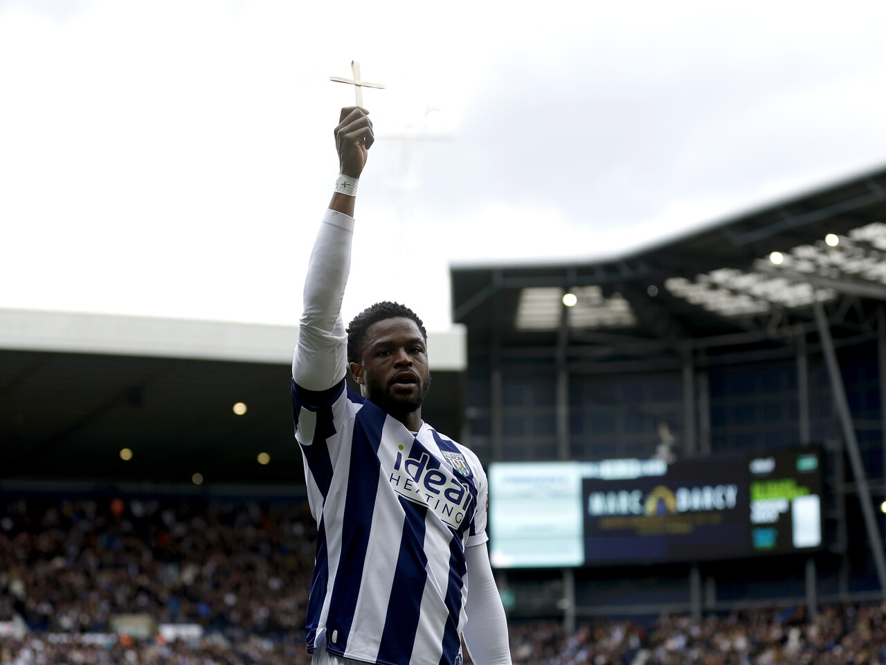 Josh Maja celebrates against Wrexham
