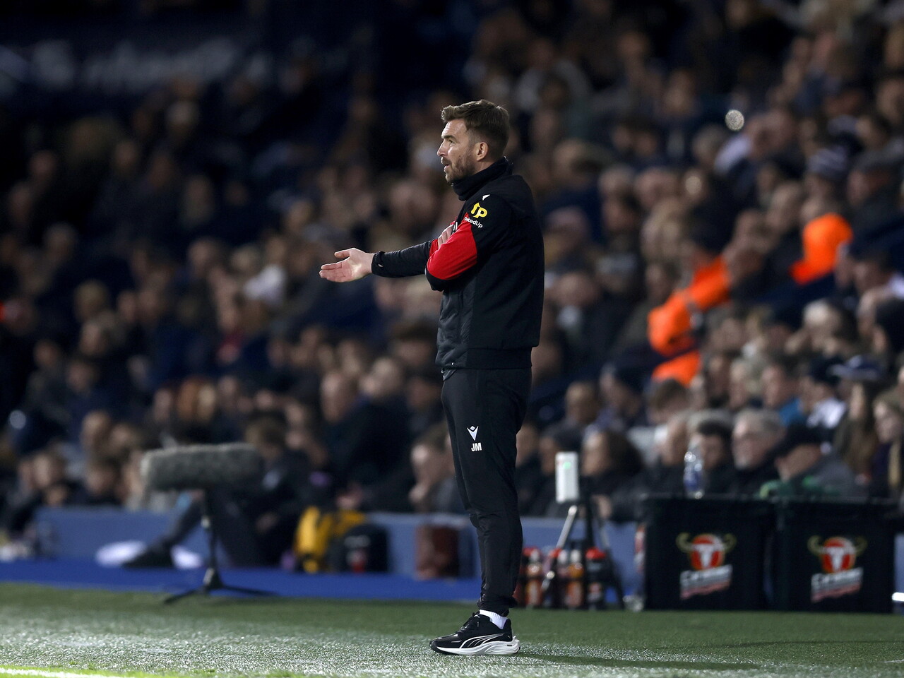 James Morrison on the side of the pitch against Millwall