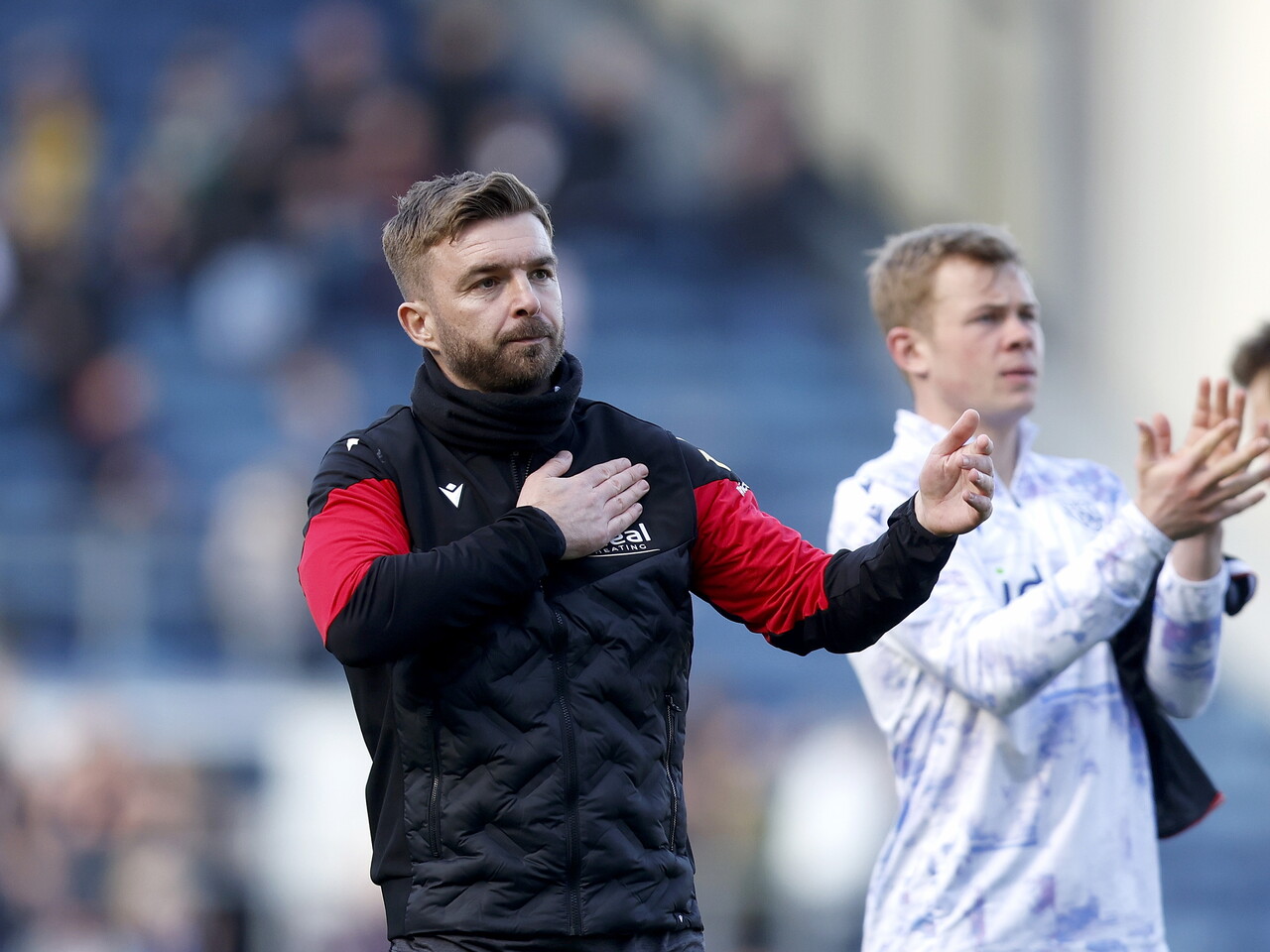 James Morrison taps the Albion badge at full-time