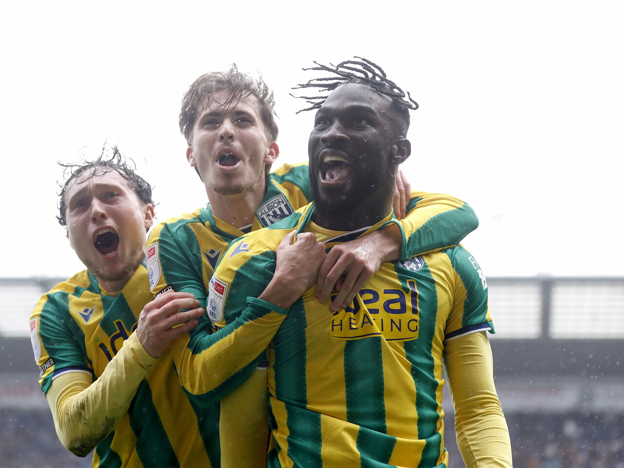 Daryl Dike celebrates his goal against Preston