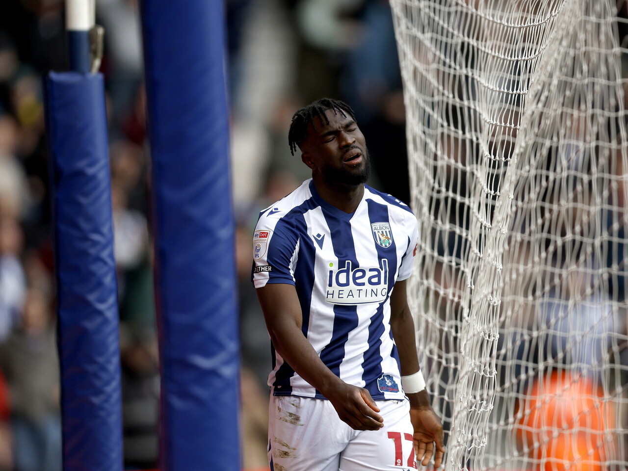 Daryl Dike reacts after his shot is saved