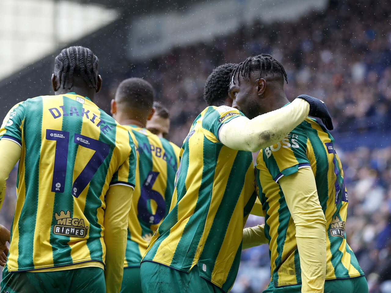 Daryl Dike celebrates his goal against Preston
