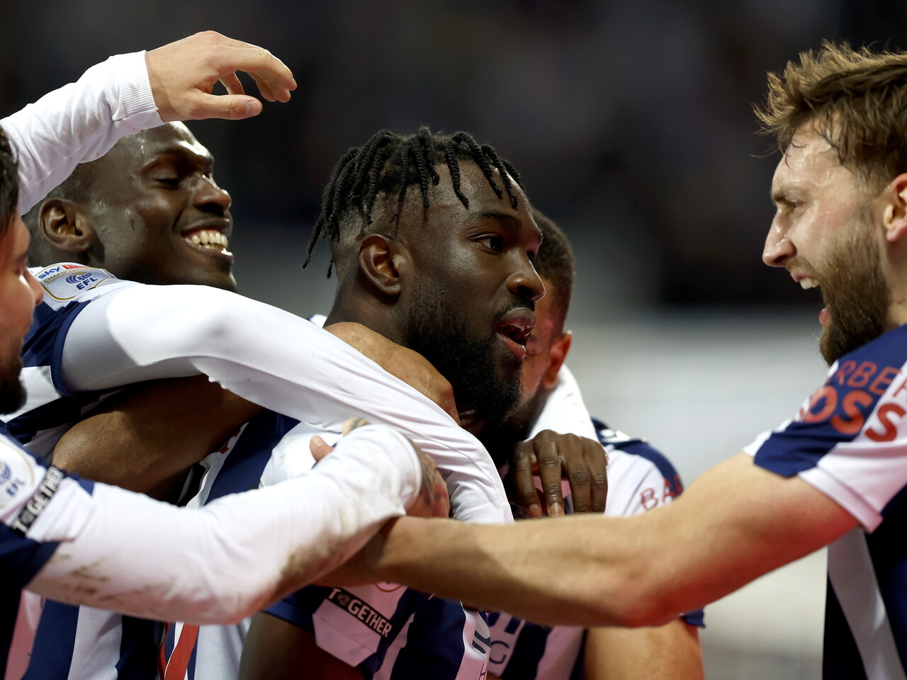 Daryl Dike celebrates his goal against Watford