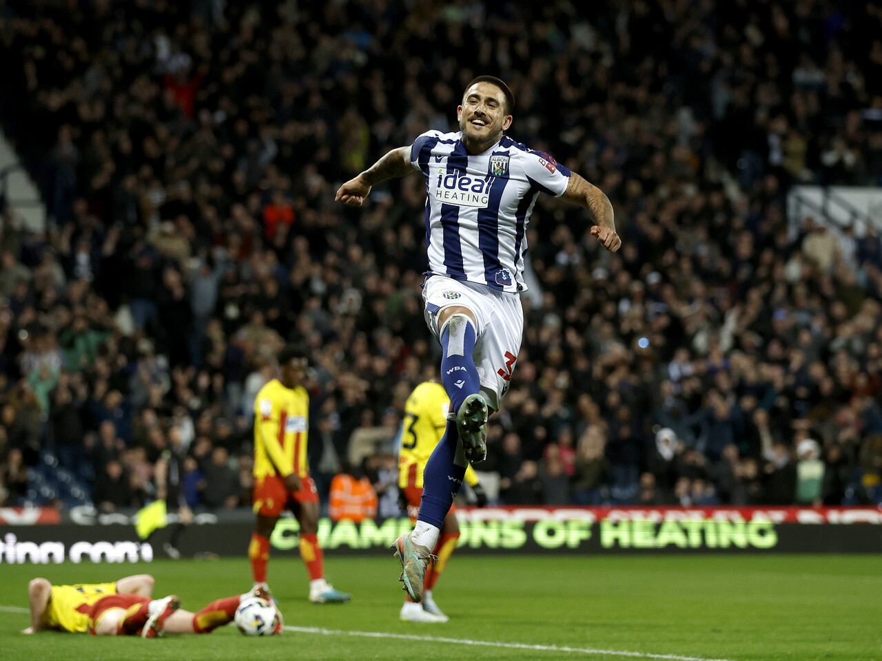 Danny Imray celebrates his goal against Watford