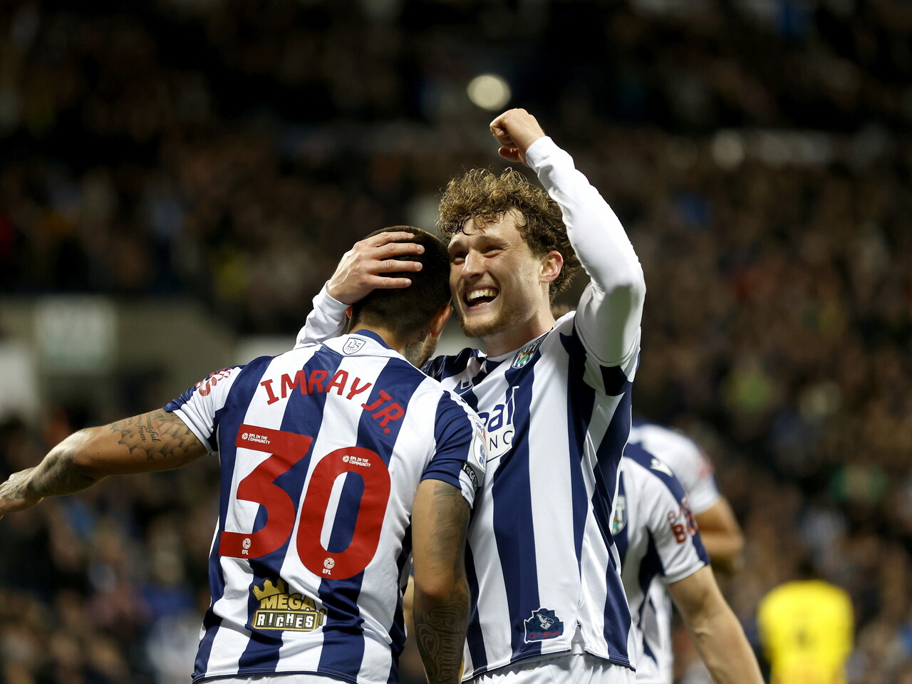 Callum Styles celebrates Danny Imray's goal against Watford
