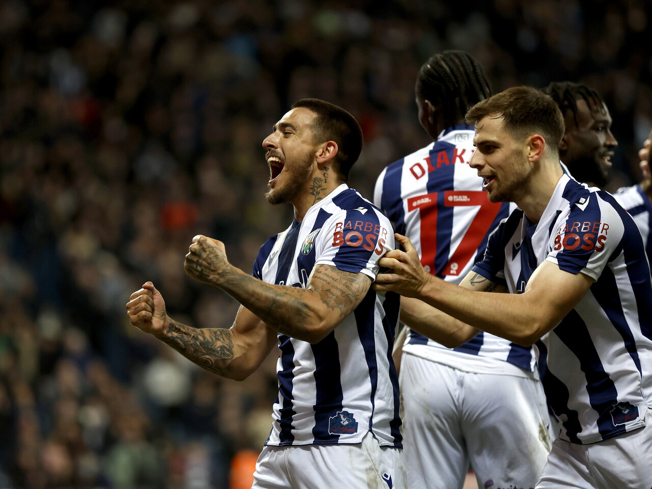 Danny Imray celebrates his goal against Watford