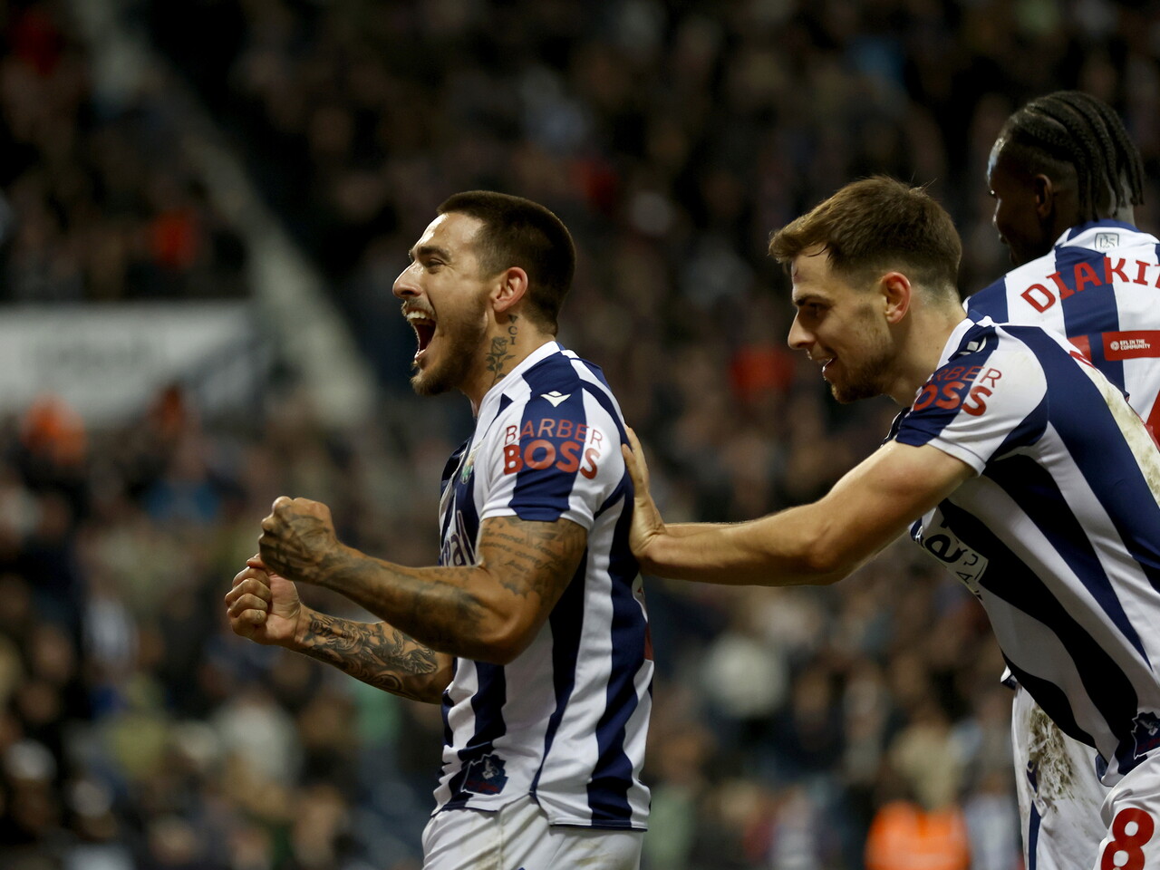 Danny Imray celebrates his goal against Watford