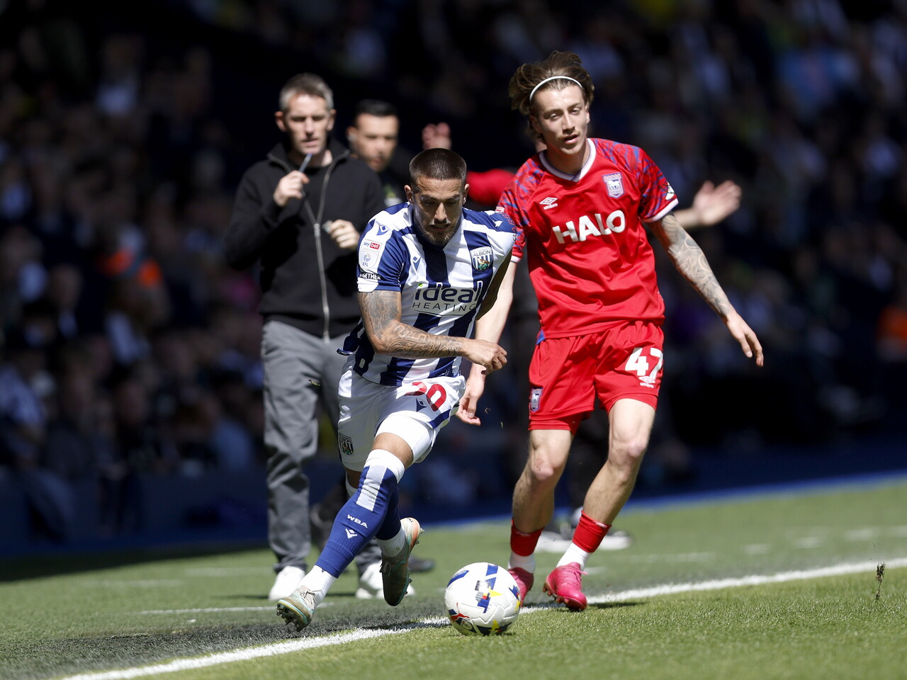 Danny Imray on the ball against Ipswich 
