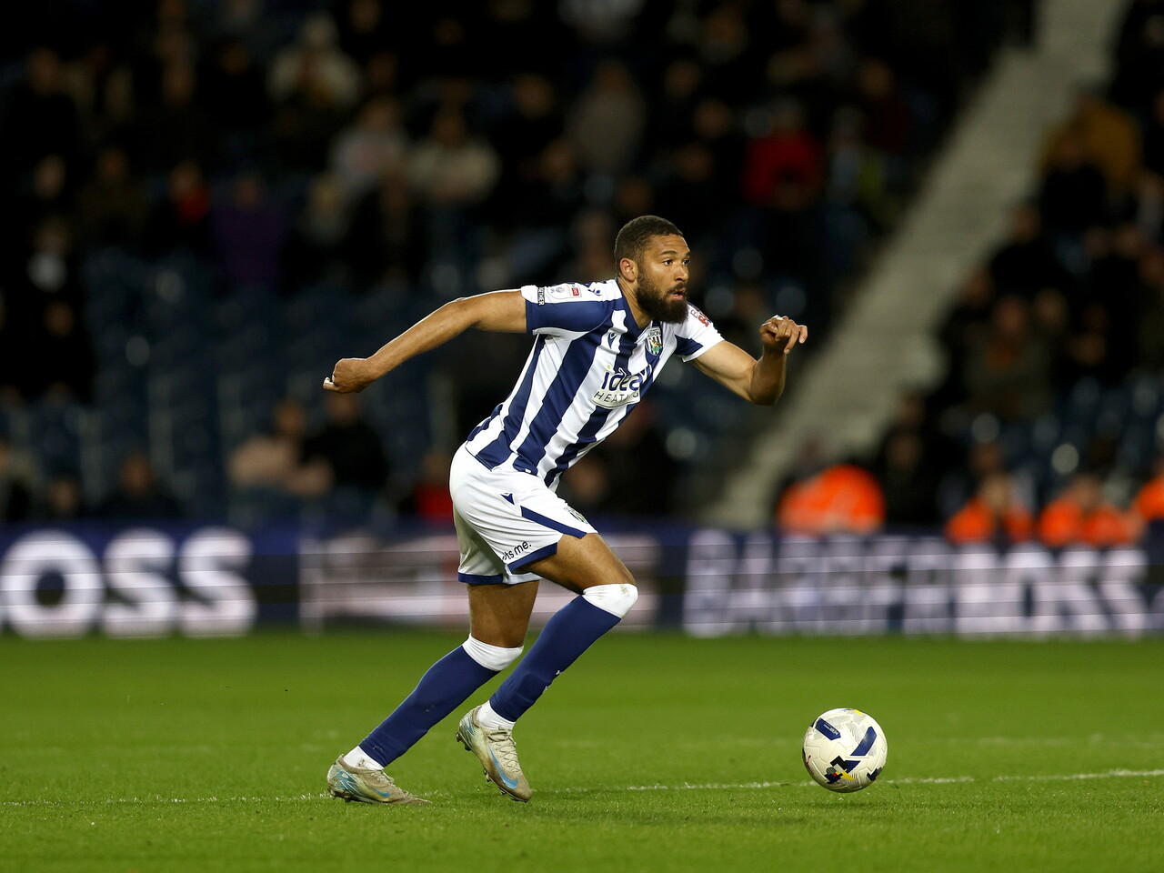 George Campbell on the ball against Wrexham