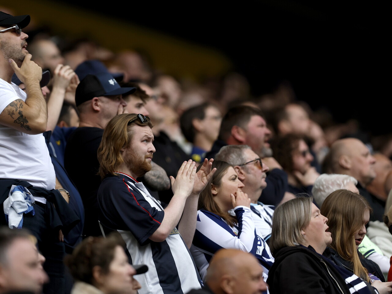 The Albion fans at Preston