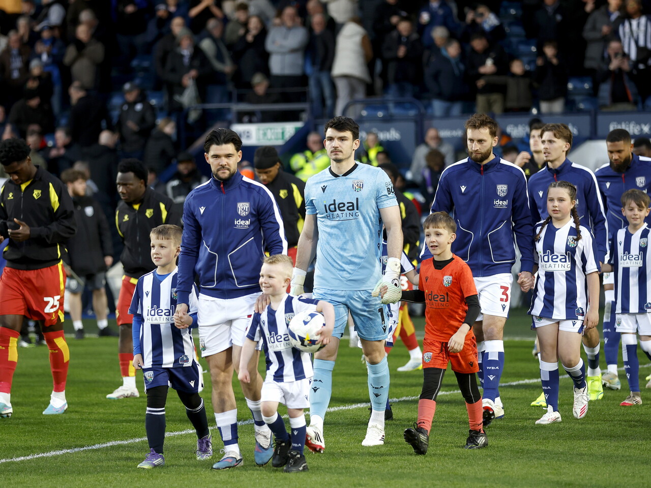 Alex Mowatt leads Albion out to take on Watford