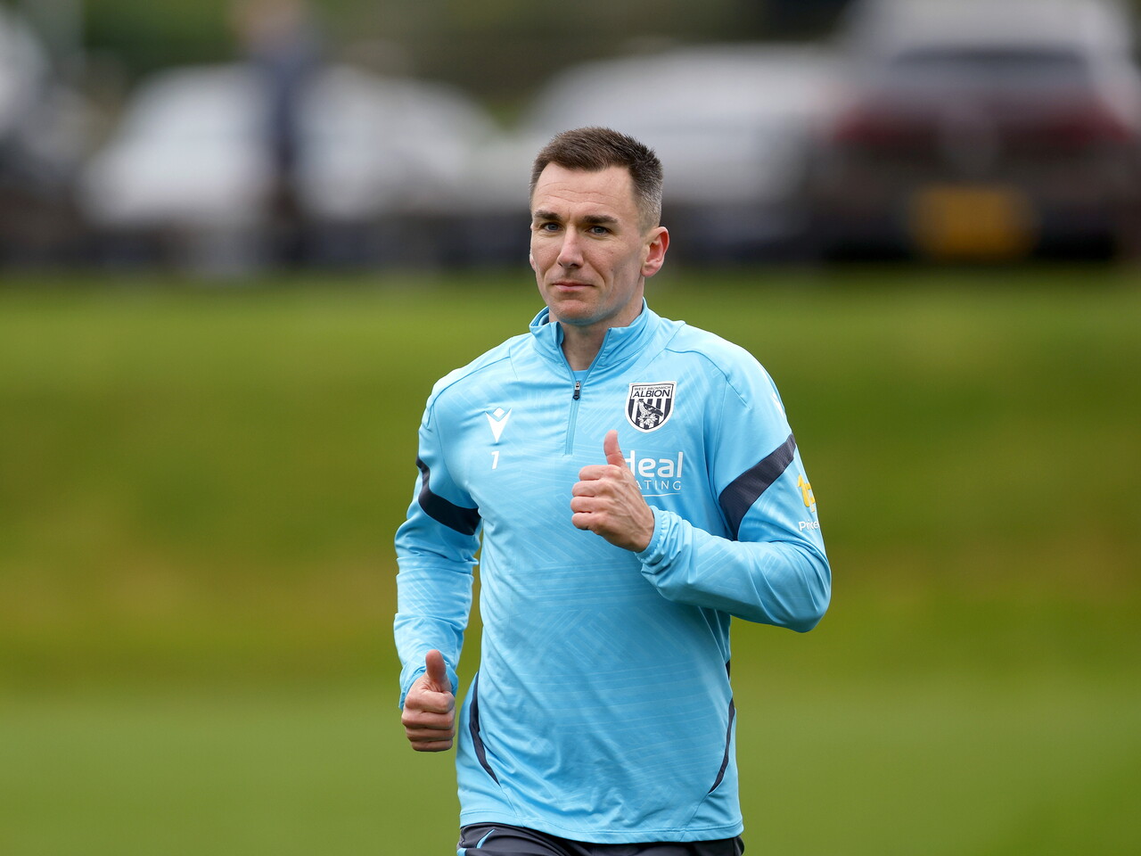 Jed Wallace running during a training session