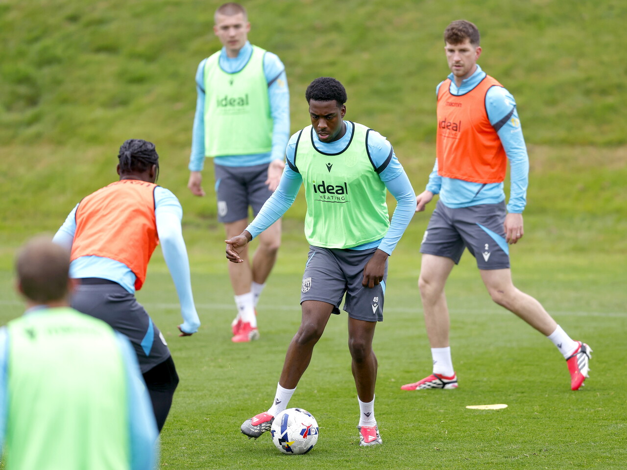 Souleyman Mandey on the ball during training 