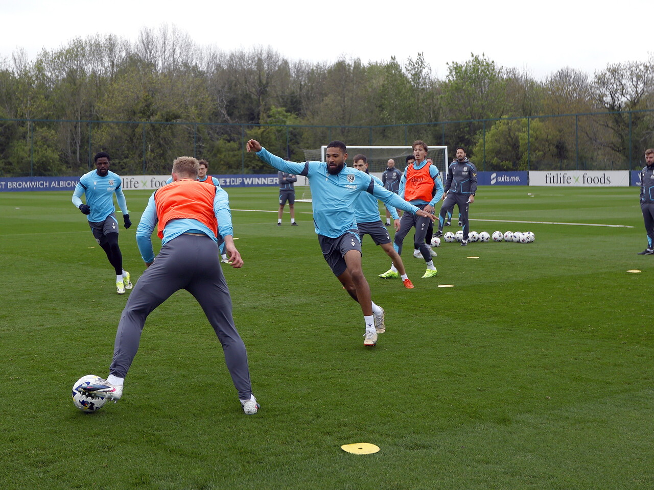 Several players in action during a training session