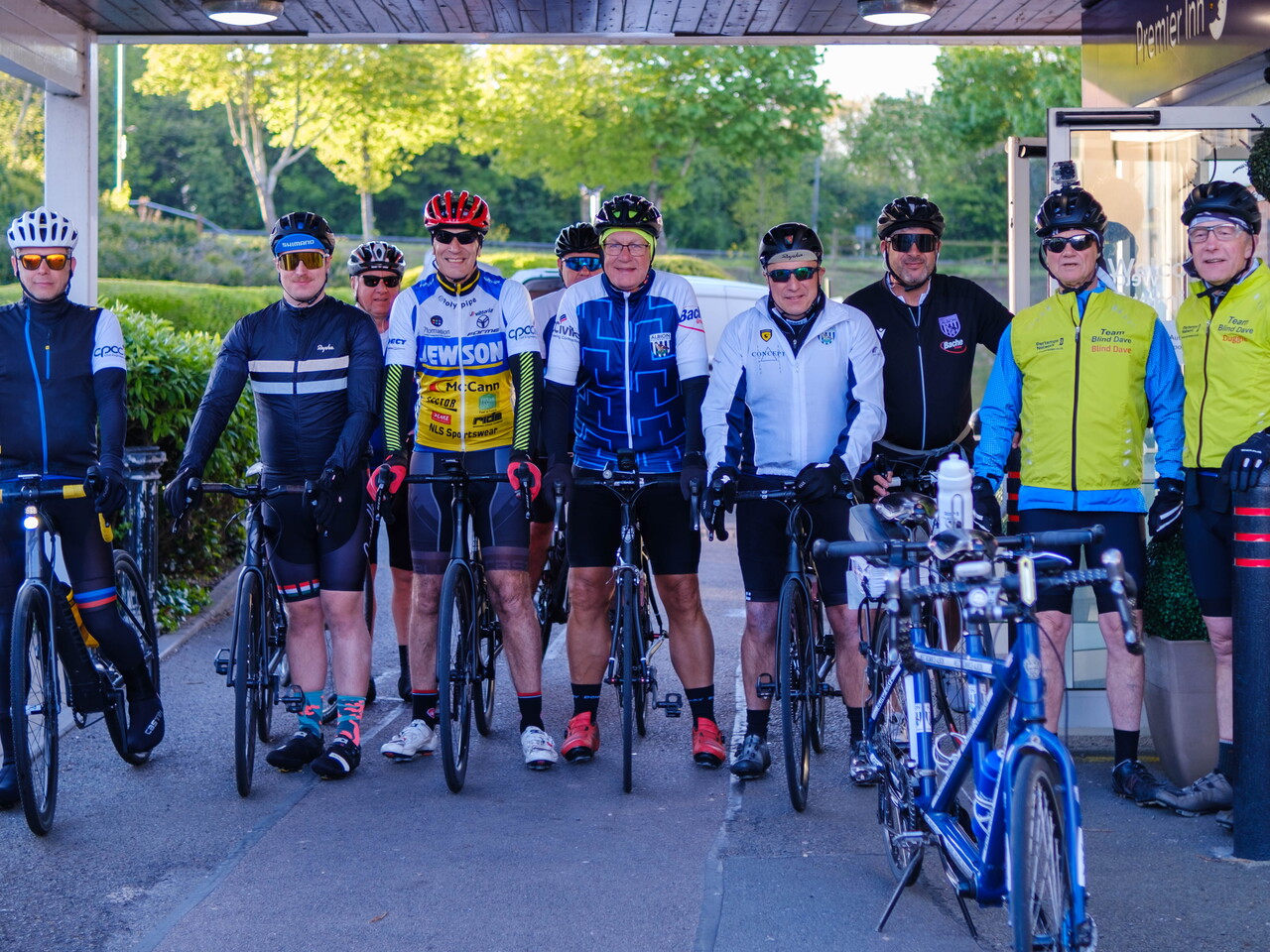 Group of cyclist before setting off for the final leg of the challenge.