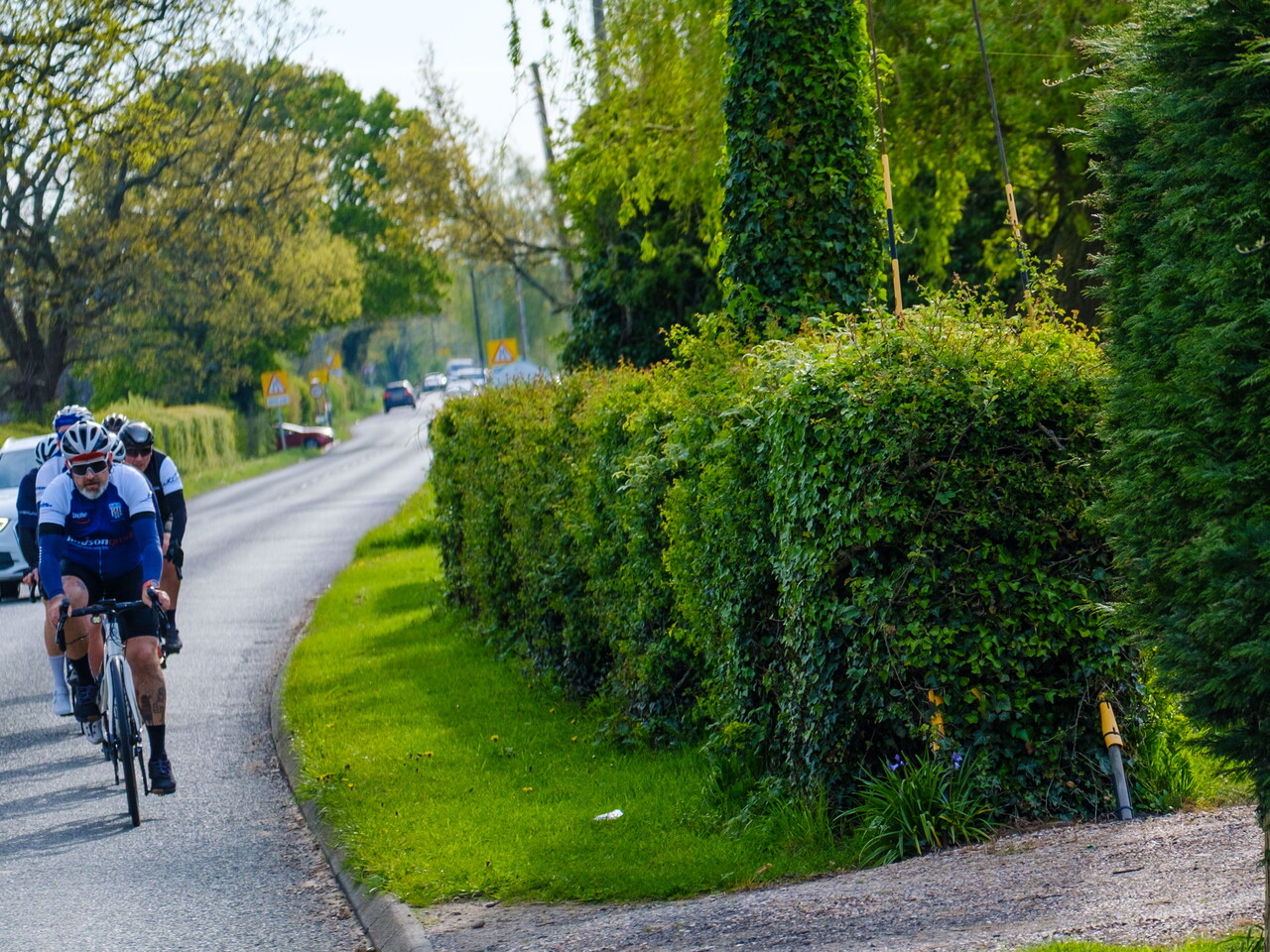 Cyclist taking a bend 