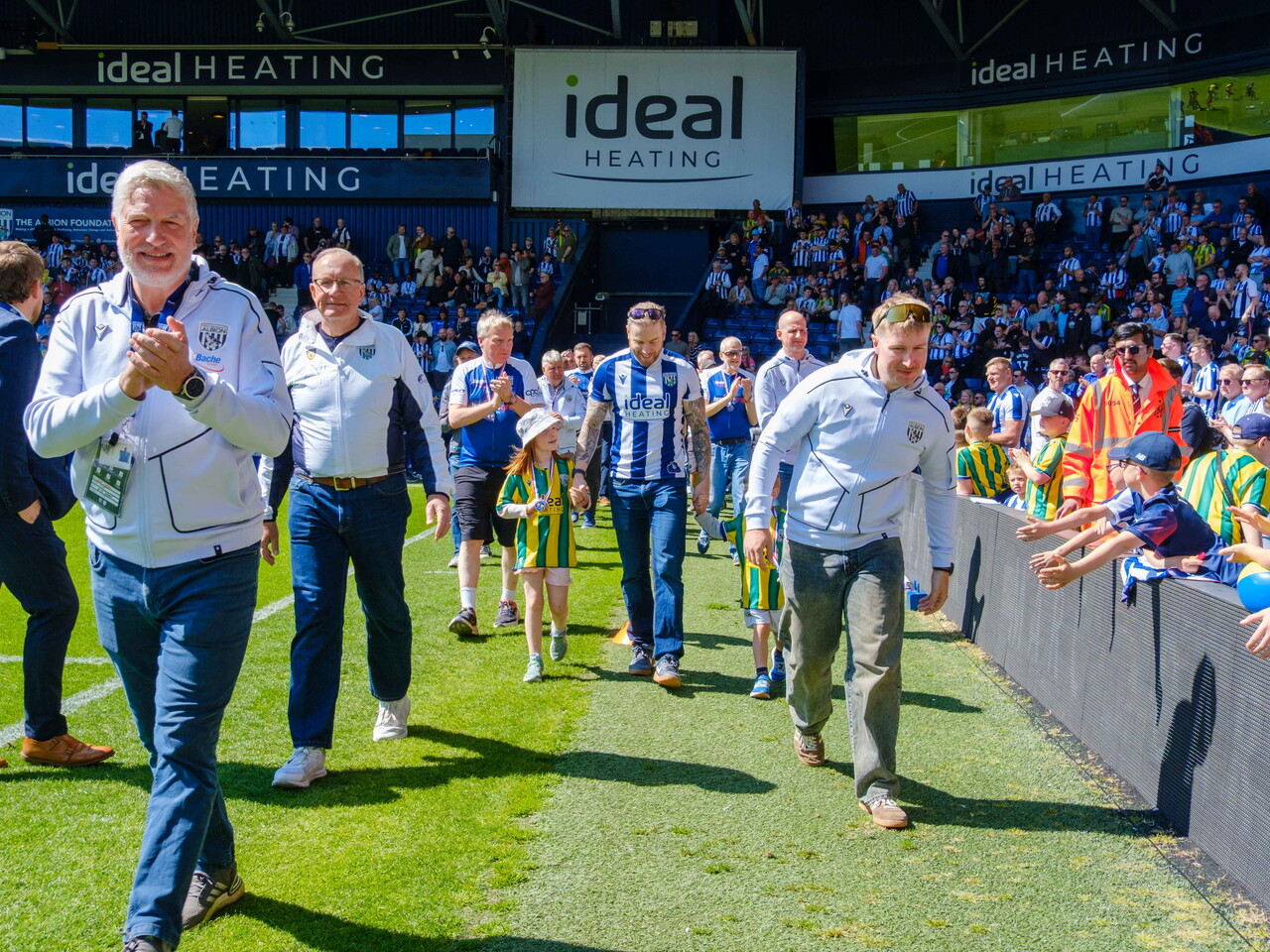 Cyclists doing our lap of honour.