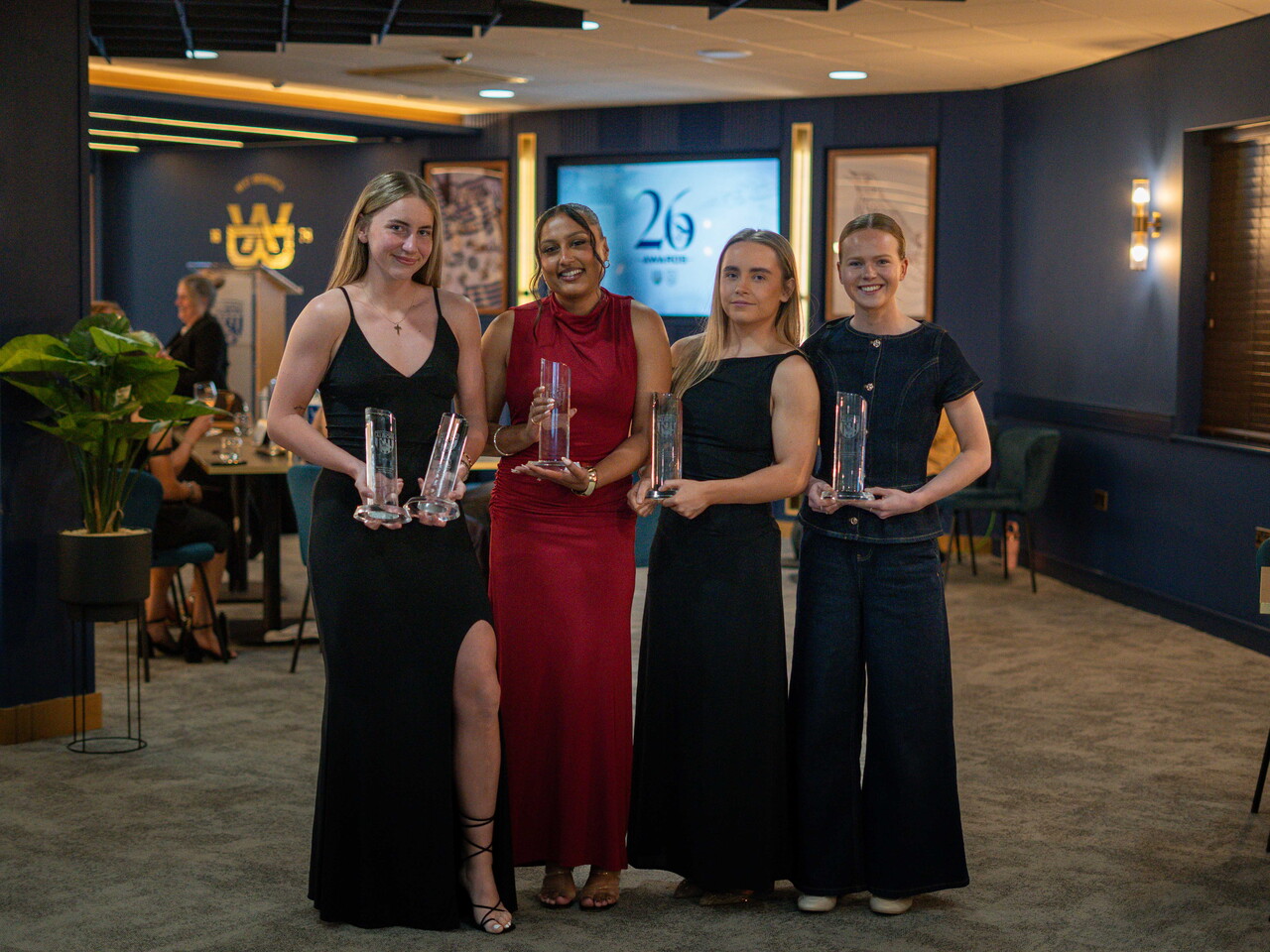 All of our Albion Women award winners with their trophies.