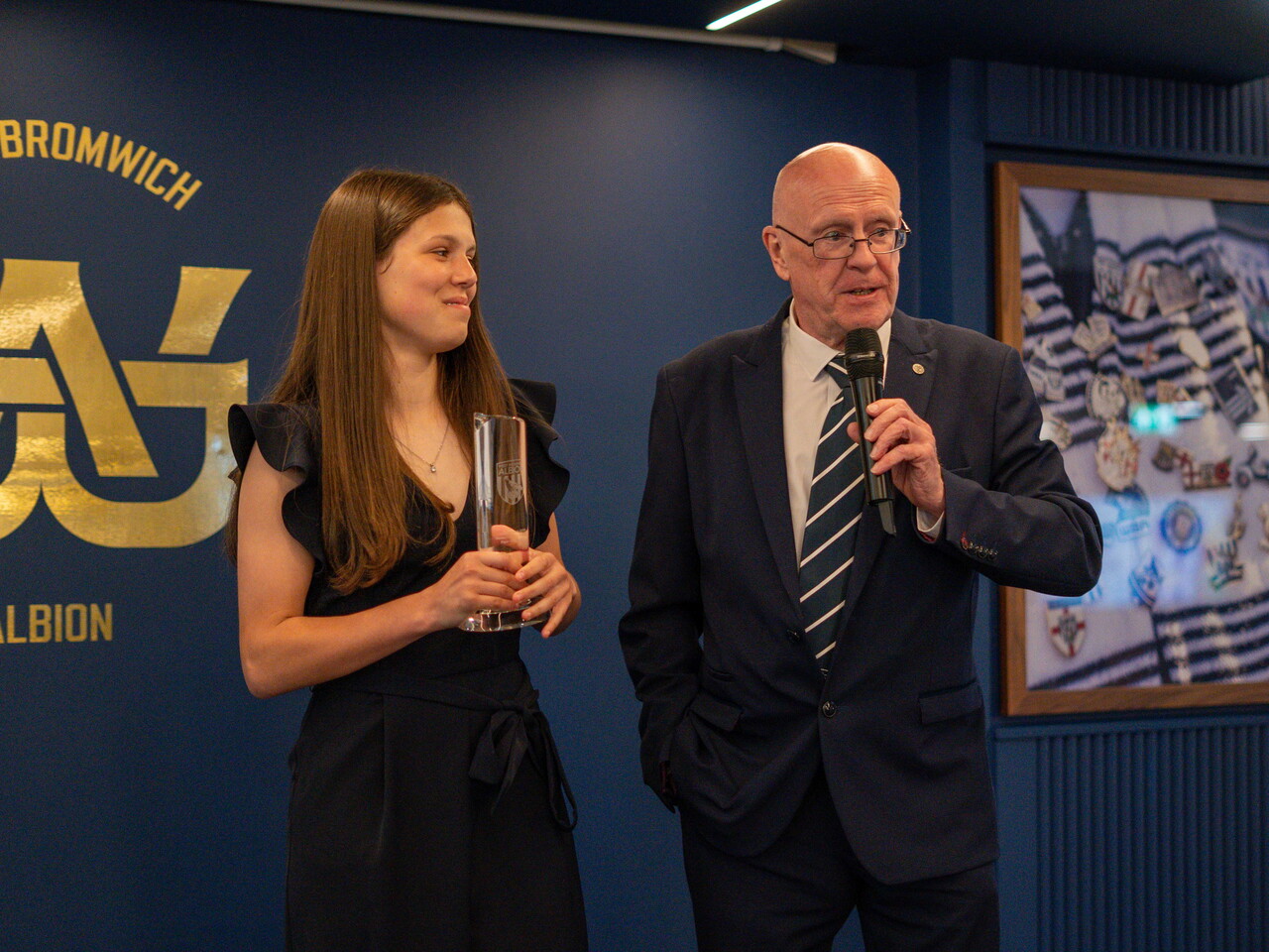 Lydia Davis collecting the Academy Player of the Season award.