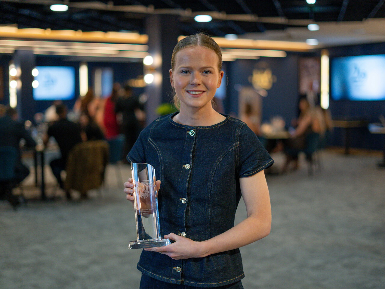 Phoebe Warner collecting the Top Scorer award.