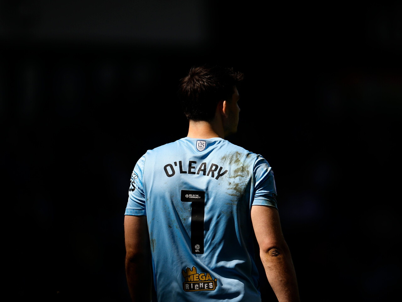 The back of Max O'Leary with his name and number on show 