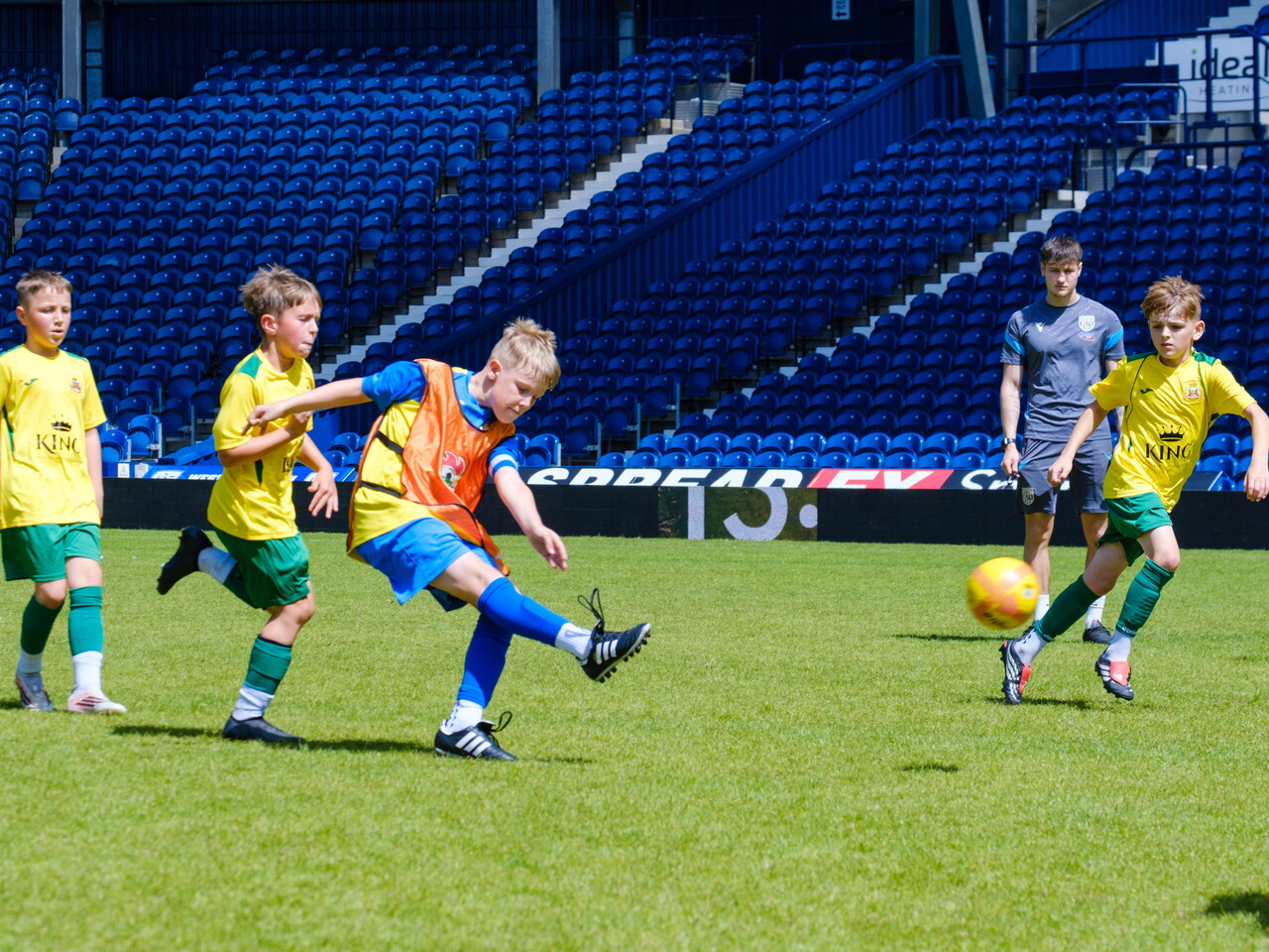 Player striking the ball.