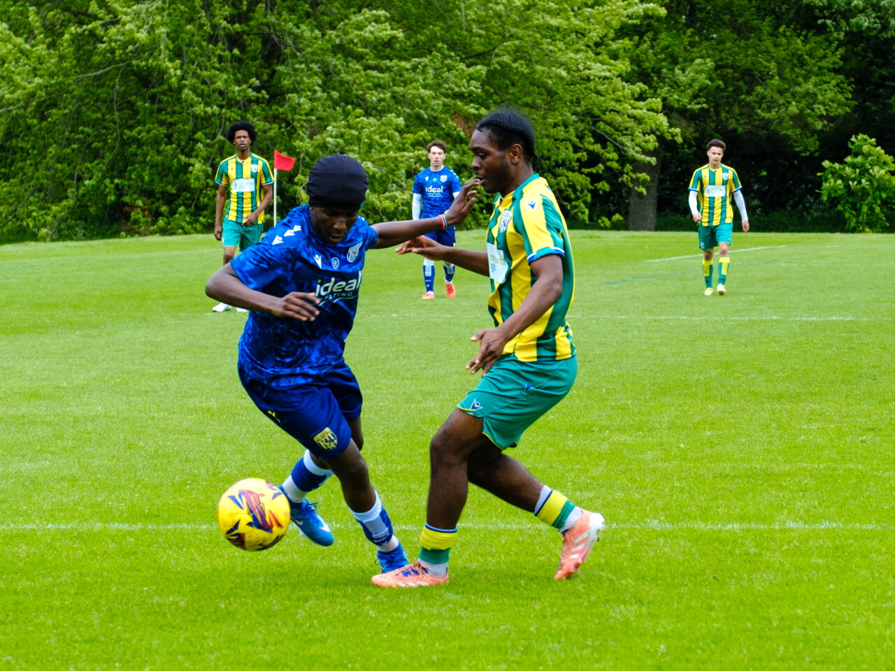 Player on the ball avoiding a challenge.