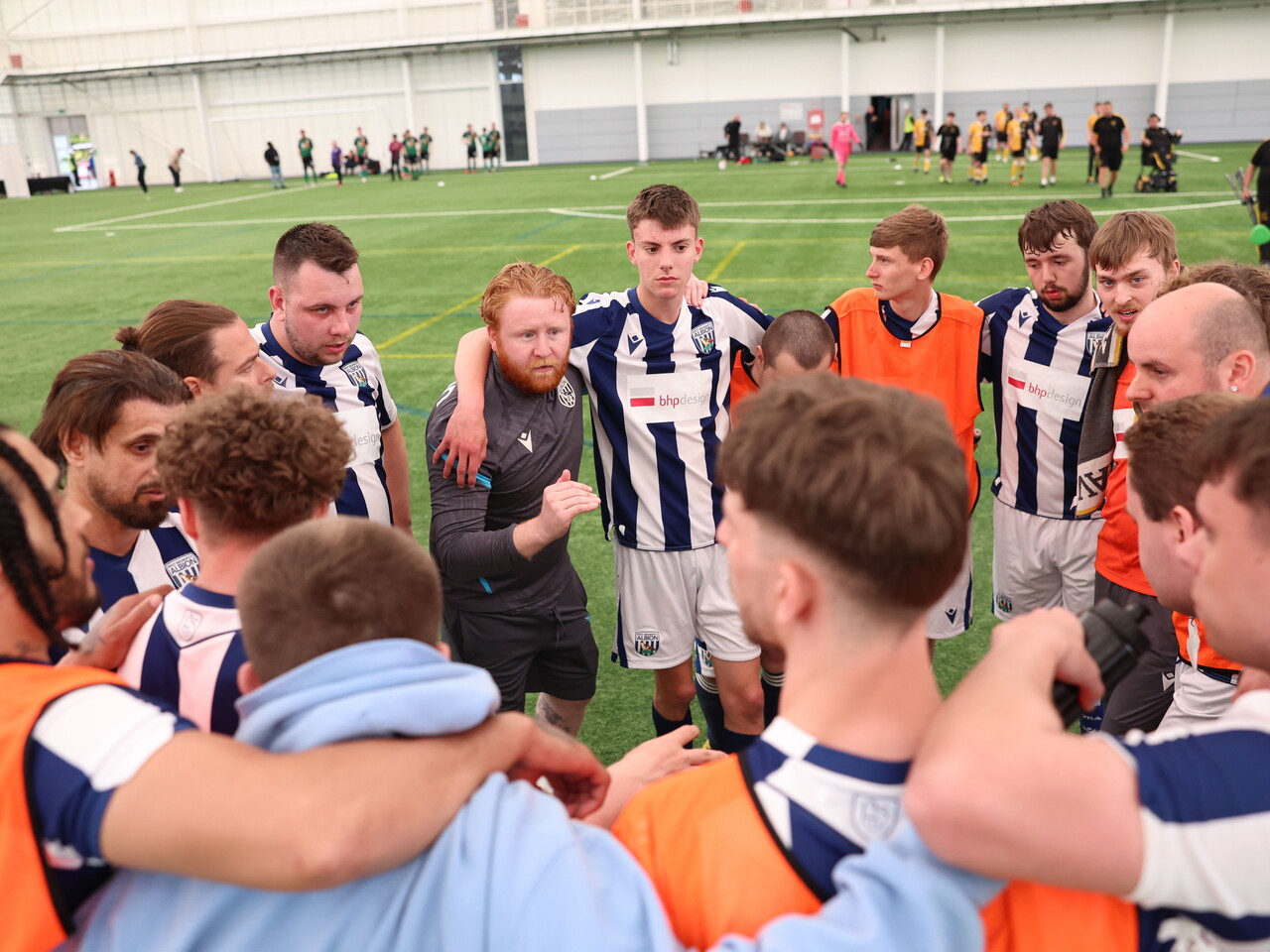 Team huddle.