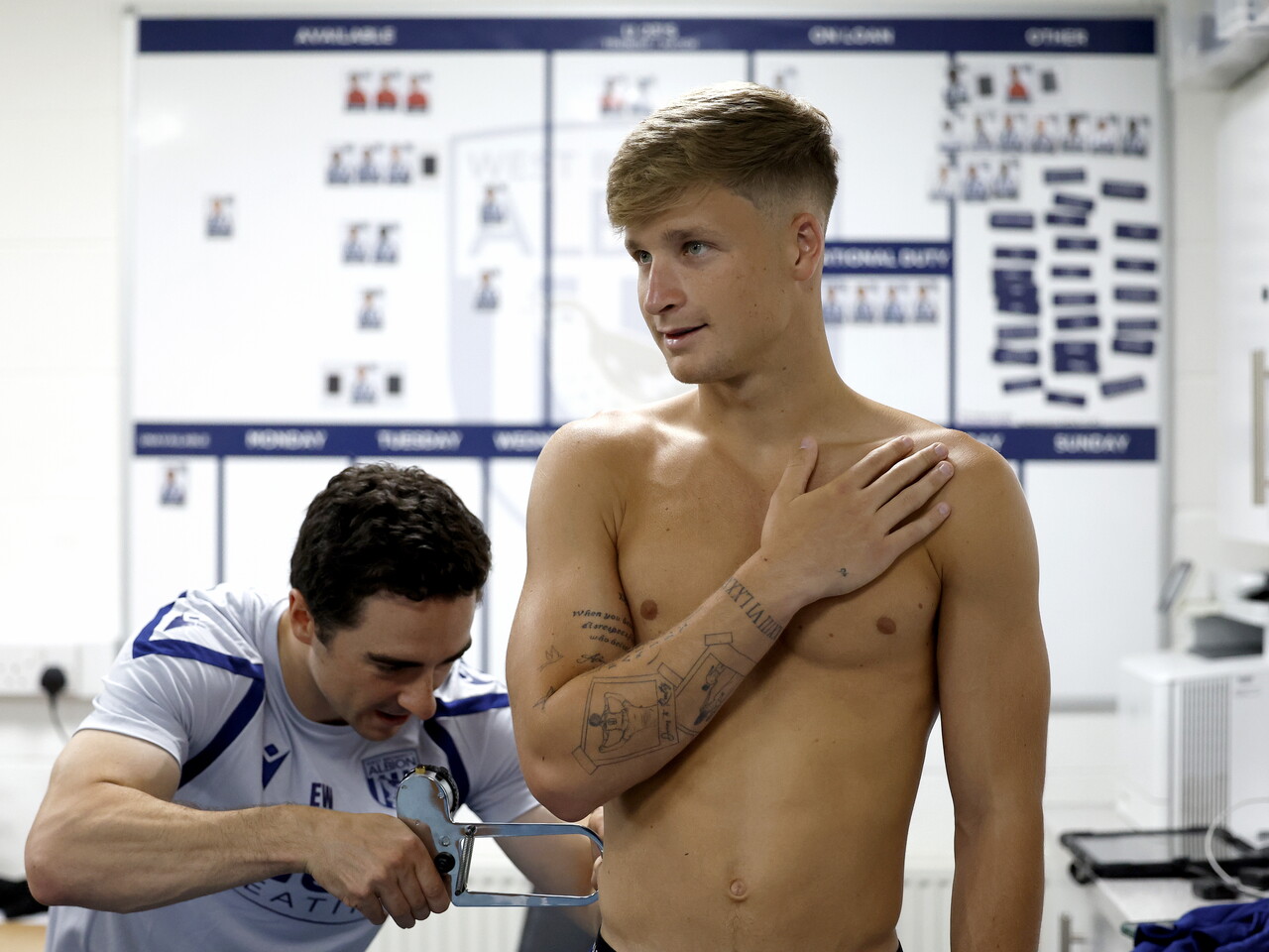 JJ Morgan in the medical room.