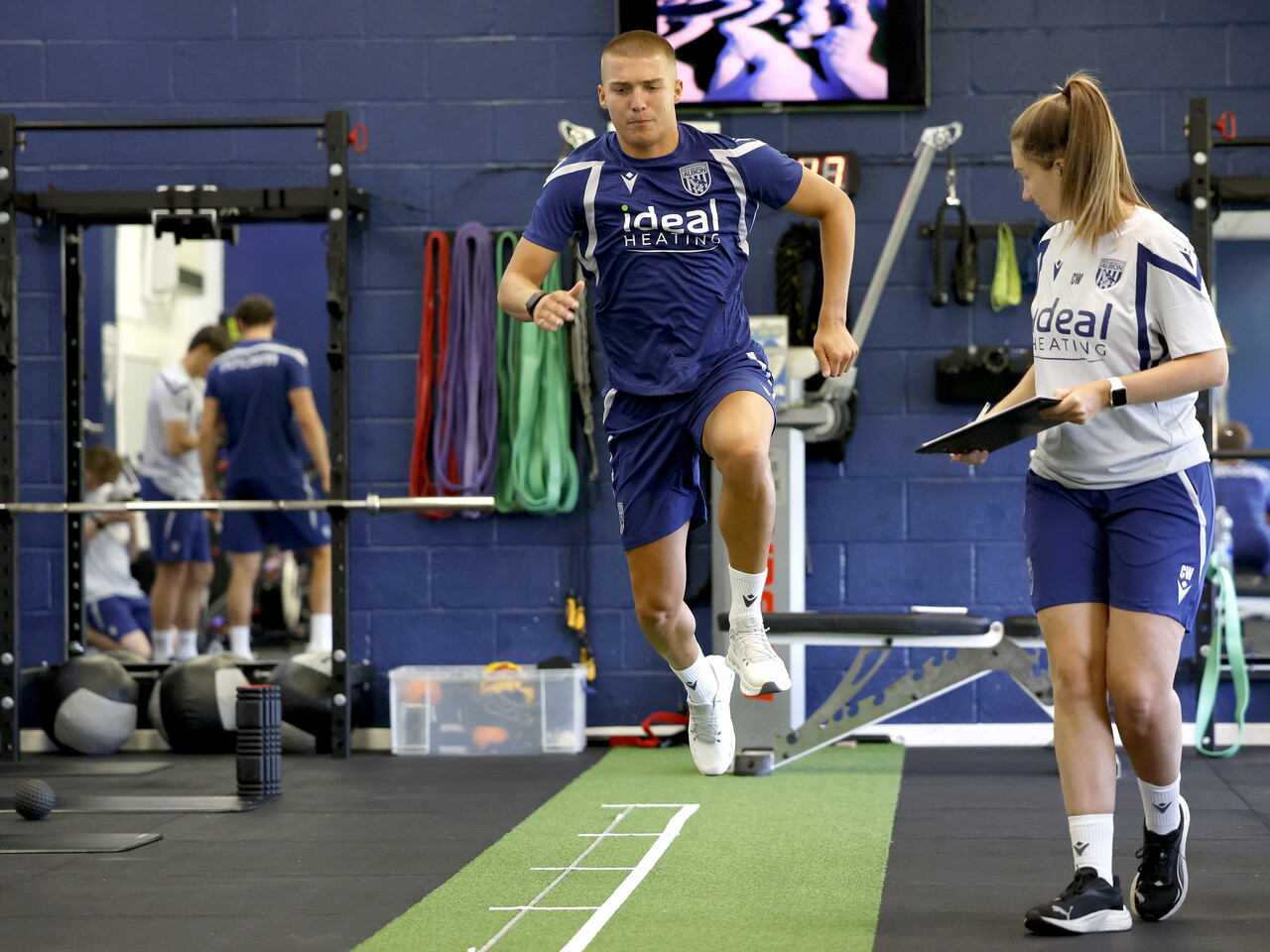 Alfie Gilchrist in the gym.