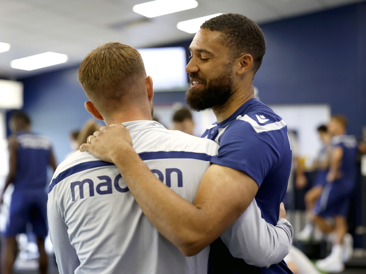 James Morrison and George Campbell in the gym.