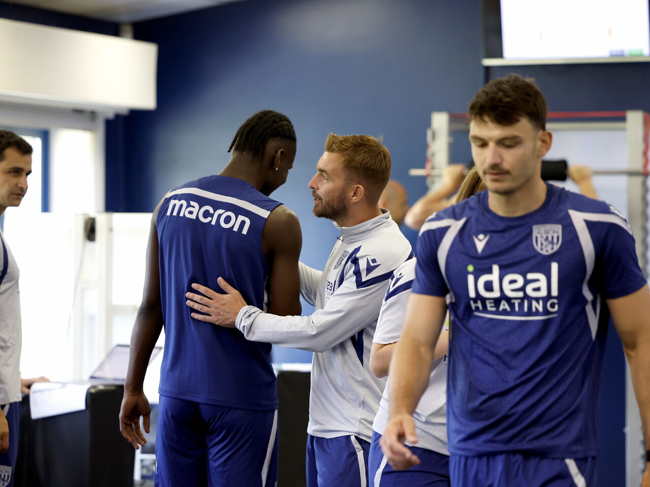 James Morrison and Ousmane Diakite in the gym.
