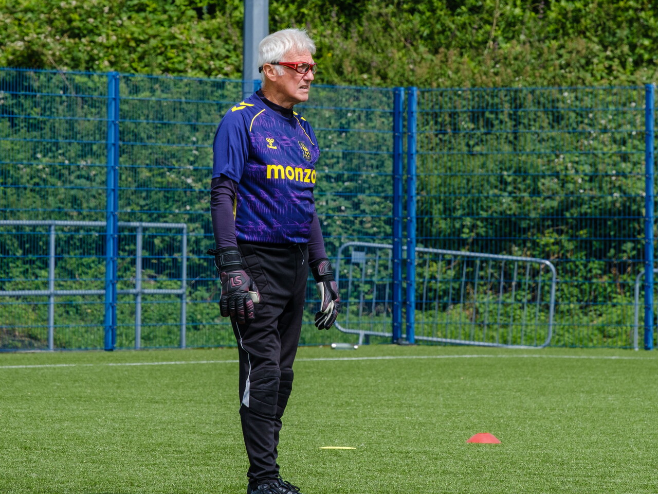 Sky Blue in the Community goalkeeper looking ahead