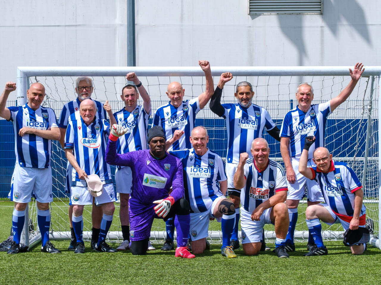 Cancer Kickers 2 team photo in front of the goal.