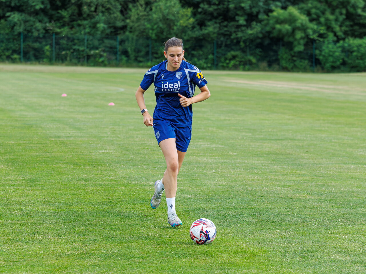Izzy Green on the ball during a training session