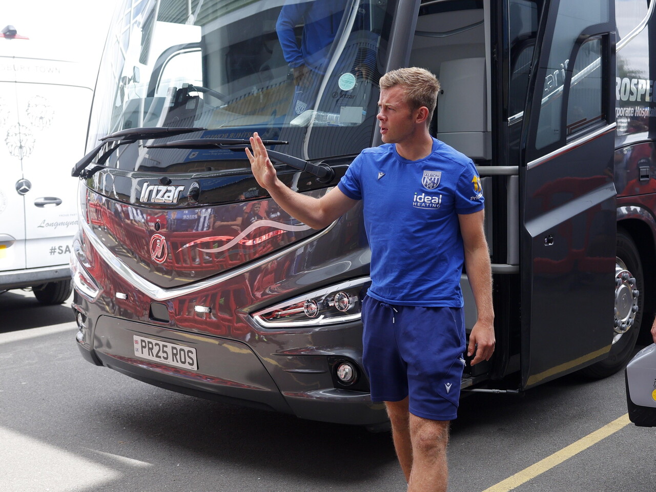Aune Heggebo waves at the fans before the game