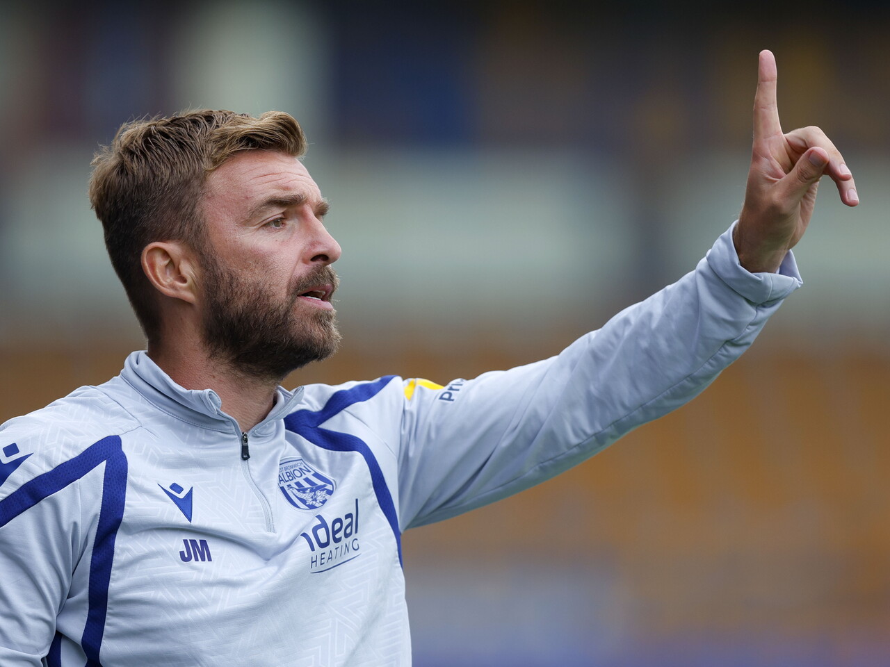 James Morrison on the sidelines against Shrewsbury