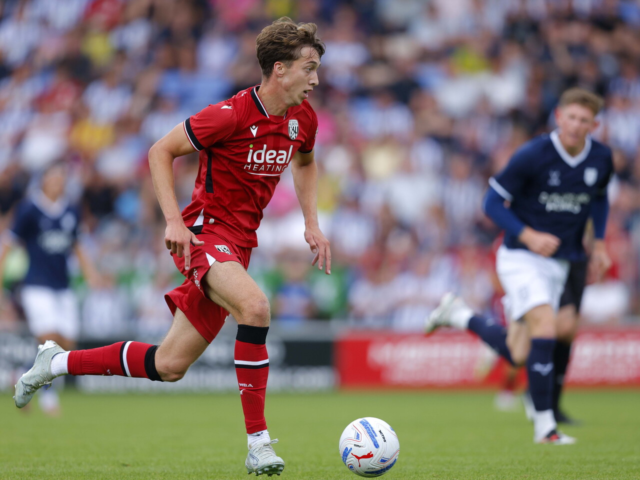 Harry Whitwell plays against Shrewsbury