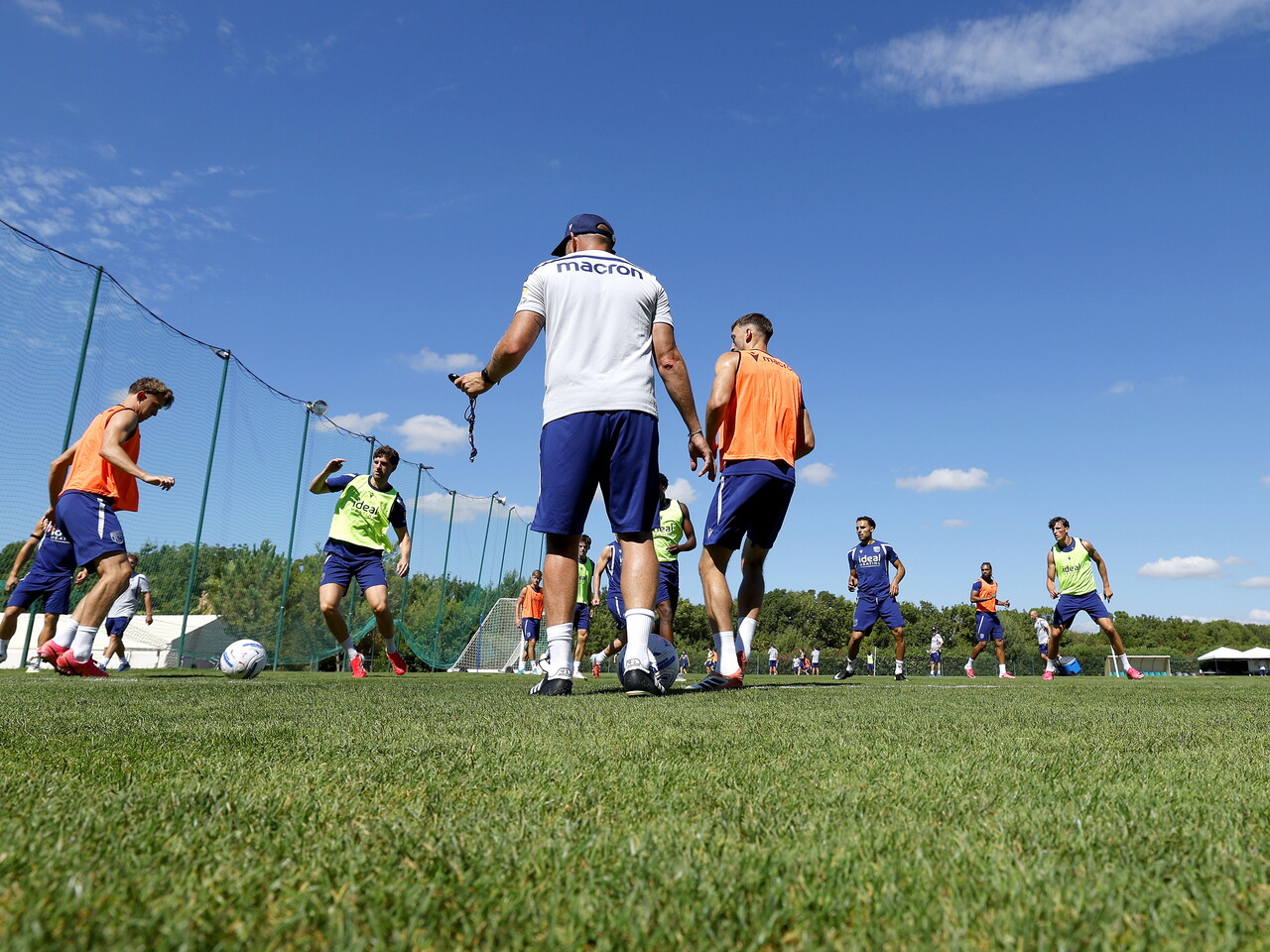 A general shot of a small-sided drill during a training session